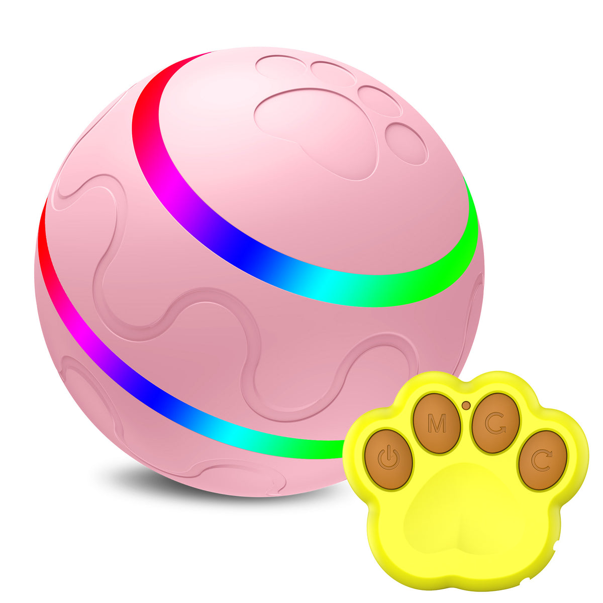 Remote-control rechargeable pet ball toy – Pink