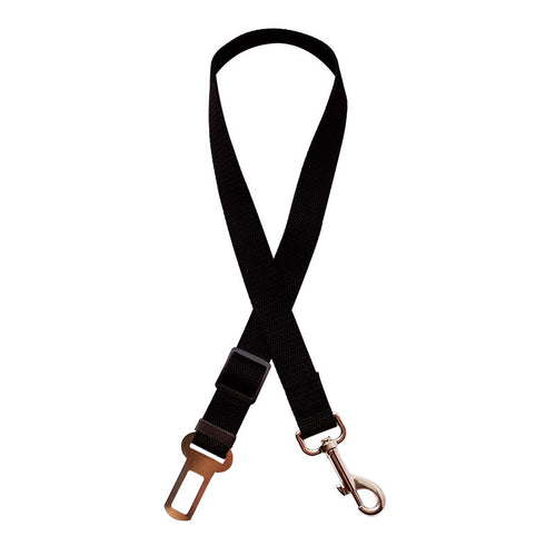 Adjustable pet car seat restraint strap – Black