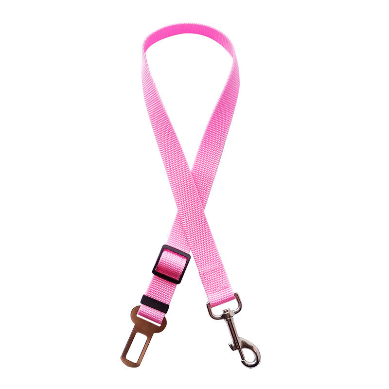 Adjustable pet car seat restraint strap – Pink