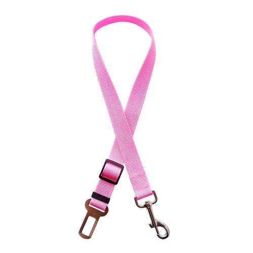 Adjustable pet car seat restraint strap – Pink