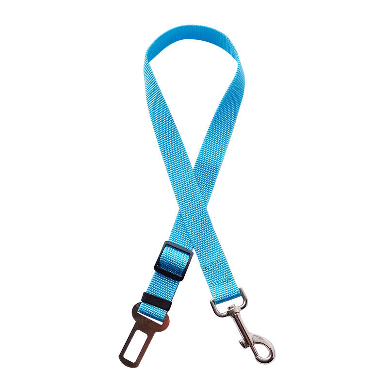 Adjustable pet car seat restraint strap – Sky Blue