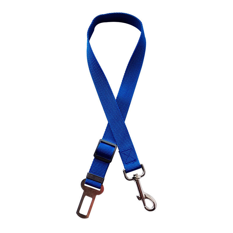 Adjustable pet car seat restraint strap – Blue