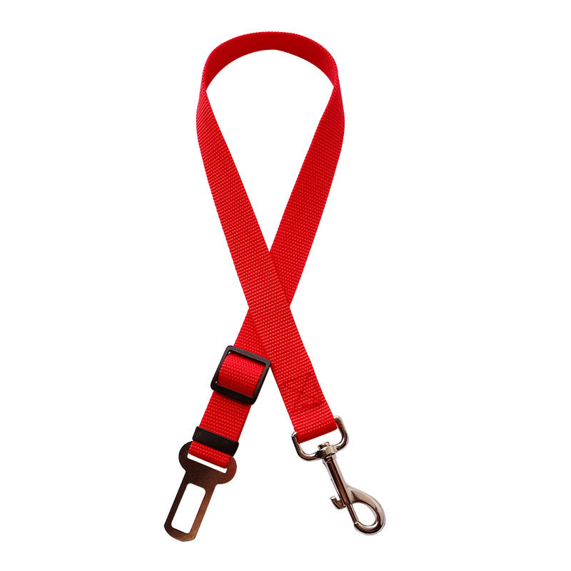 Adjustable pet car seat restraint strap – Red