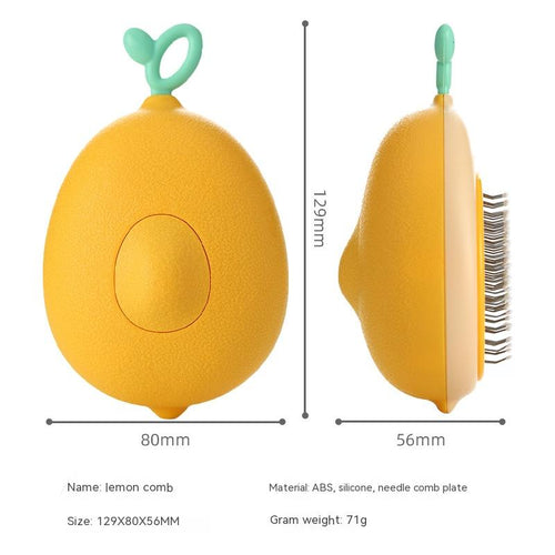 Avocado-style pet grooming brush – Lemon Yellow
