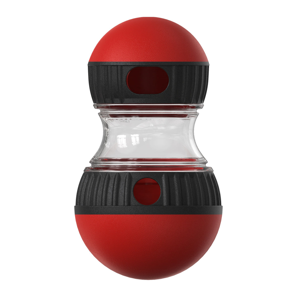 Dog treat-dispensing tumbler toy – Red