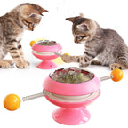 Rotating catnip cat toy in Pink