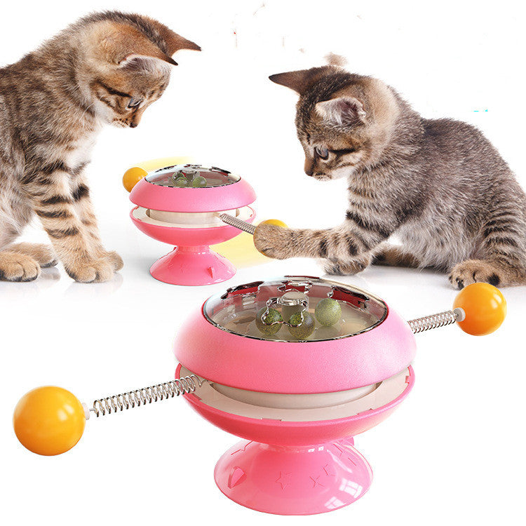 Rotating catnip cat toy in Pink