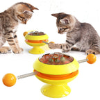 Rotating catnip cat toy in Yellow