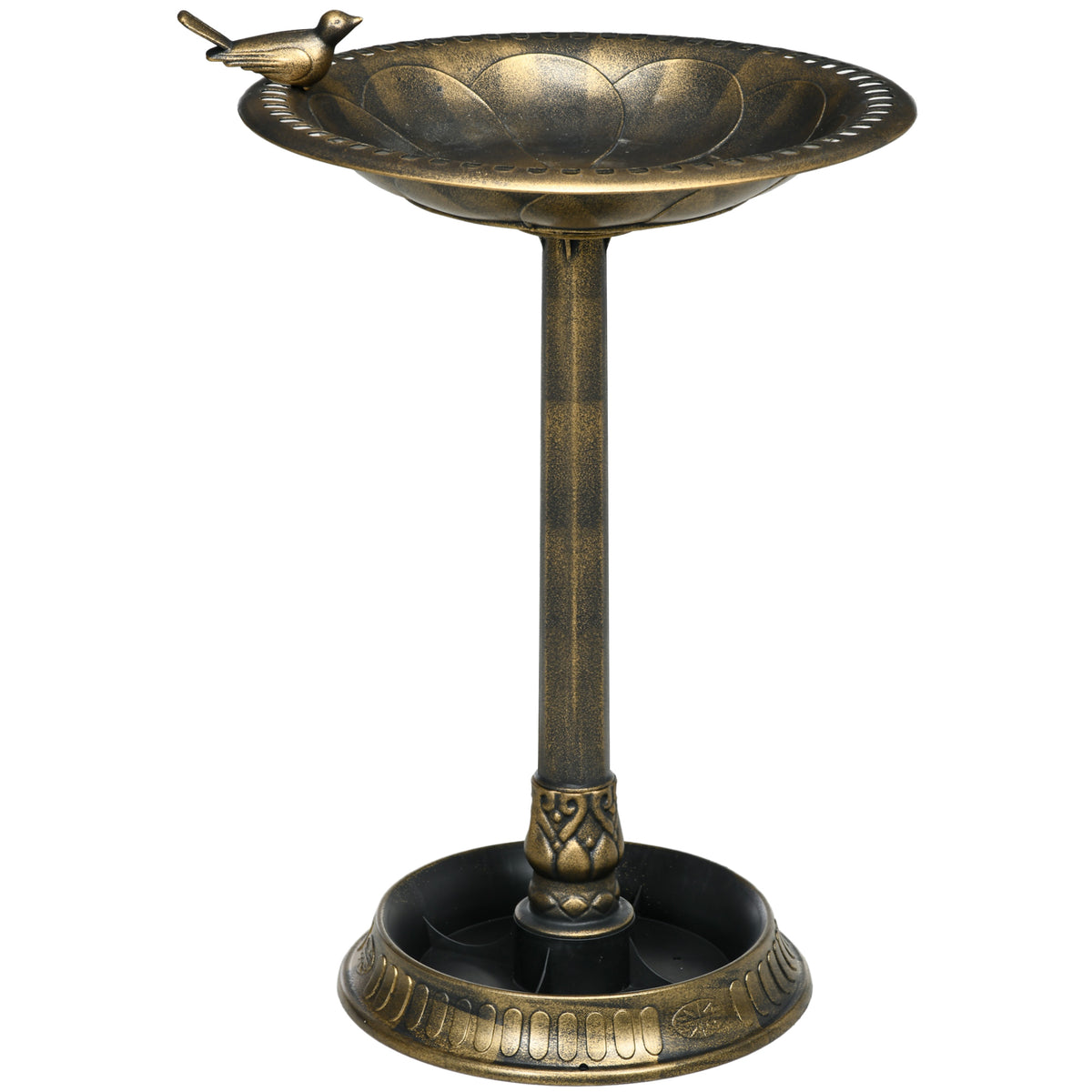Outsunny Garden Bird Bath with Planter Base – Bronze Tone, 72cm