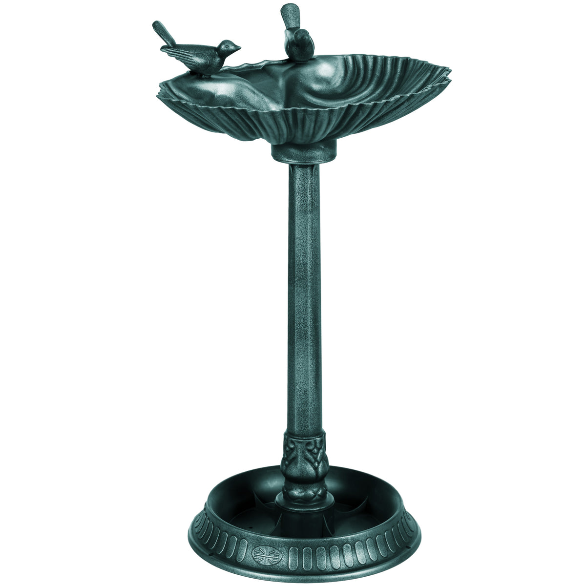 Outsunny Garden Bird Bath with Decorative Birds – Green, 81cm