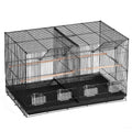Metal Bird Cage with Divider, Perches & Feeding Cups – 18in