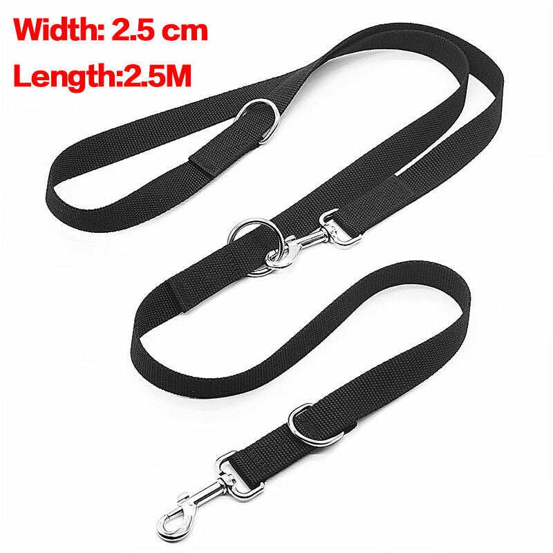 Adjustable Double-Ended Dog Lead – Black – Variant: UKC171001