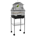 Metal Bird Cage with Swing, Perch & Tray – 43.5 × 33 × 121cm