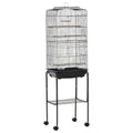 Bird Cage with Wheeled Stand, Tray & Storage Shelf – Black, 46.5 × 36 × 157cm