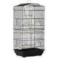 Metal Bird Cage with Stand, Perches & Swing – Black