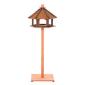 Wooden Bird Feeding Table with Roof – Brown, 130cm