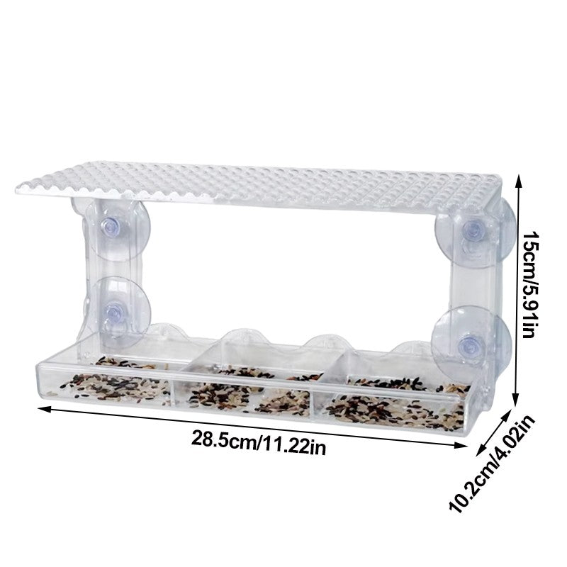 Clear Window Bird Feeder with Suction Cups & Tray – Style: A