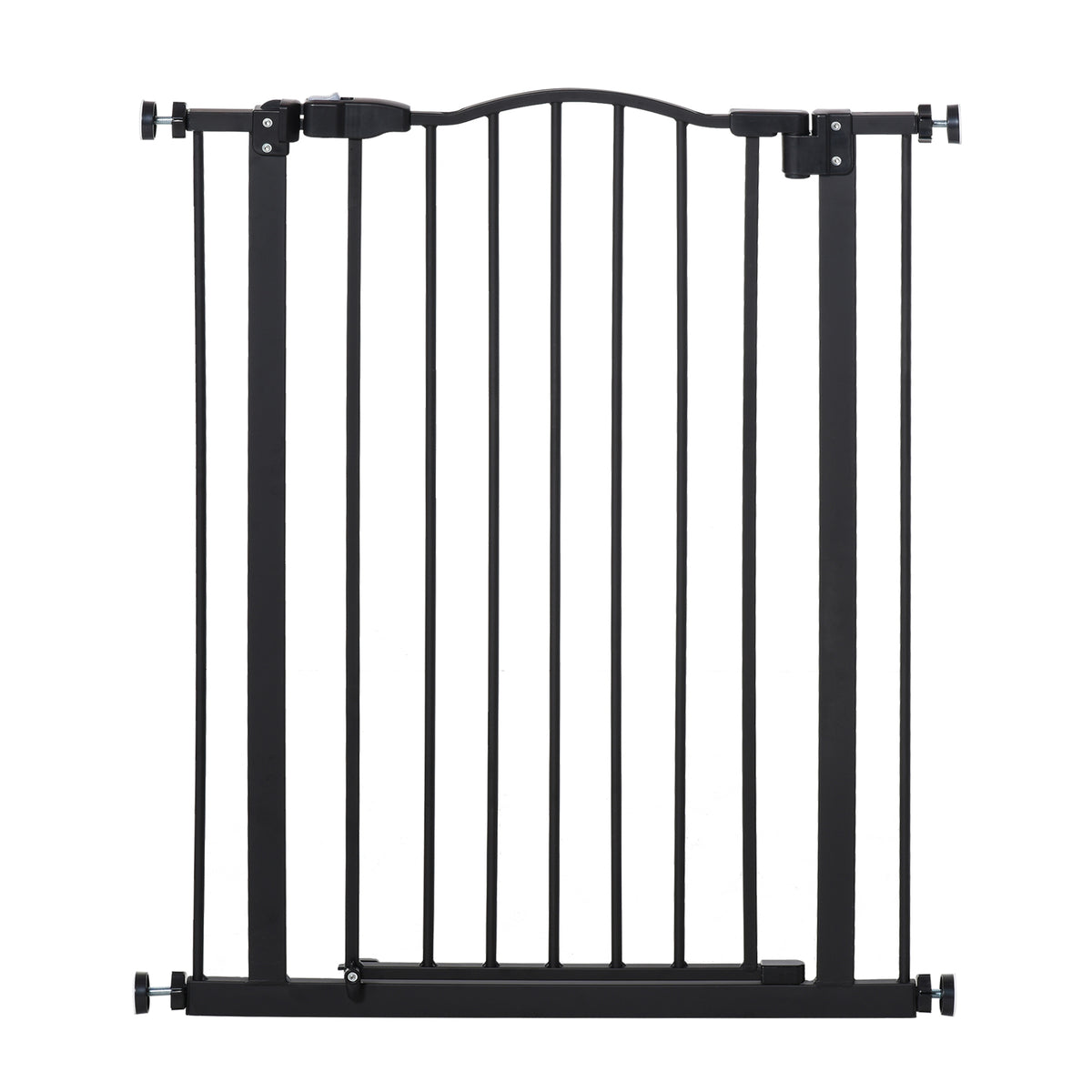 Pressure-Fit Auto-Close Dog Gate – Black, 74–80cm, 94cm High