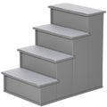 Four-Step Wooden Pet Stairs with Non-Slip Carpet – Grey, 40 × 59 × 54.2cm