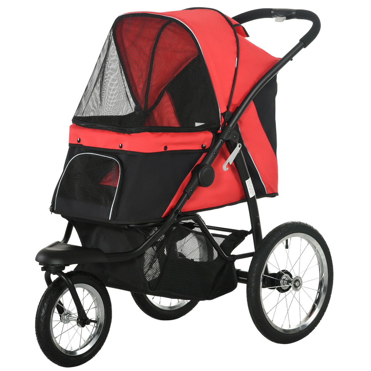Three-Wheel Folding Pet Stroller with Sunshade