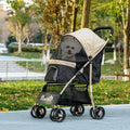 Small Dog Stroller with Rain Cover – Khaki