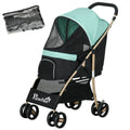 Small Dog Stroller with Rain Cover – Green