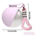Stainless Steel Pet Water Bottle with Folding Silicone Bowl – 285ml – Colour: Pink