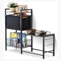 Raised Dog Feeding Station with Storage Shelves