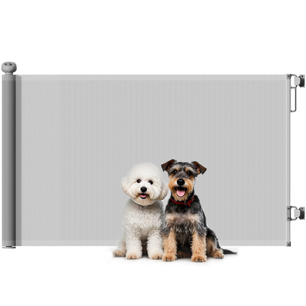 PawHut Retractable Mesh Dog Gate – Up to 140cm – Style: A