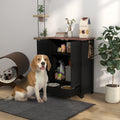 Raised Dog Feeding Station with Hooks – Black