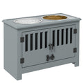 Raised Dog Bowls with Storage Cabinet – Grey