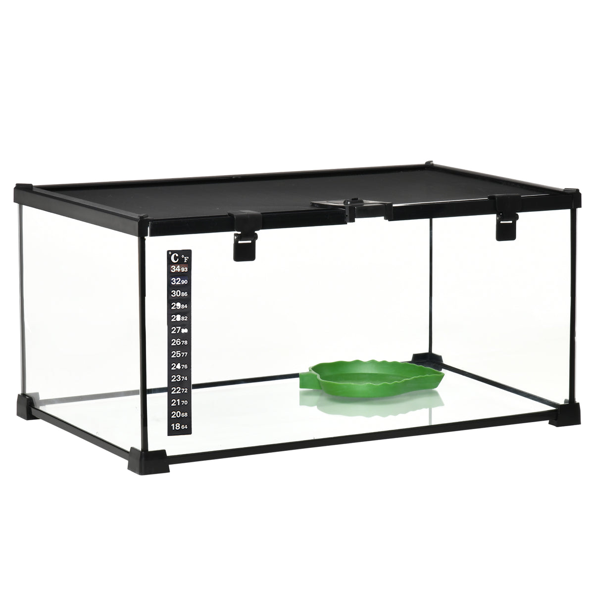 Glass Reptile Terrarium with Thermometer – Medium, 50 × 30 × 25cm