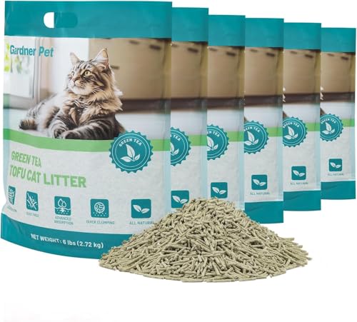 Gardner Pet Green Tea Tofu Cat Litter – 6 × 2.72kg Bags