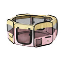 Foldable Fabric Pet Playpen with Carry Bag – Pink, 90 × 41cm – Style: A