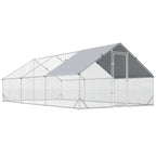 Walk-In Galvanised Chicken Run with Cover – Silver, 6 × 3 × 2m