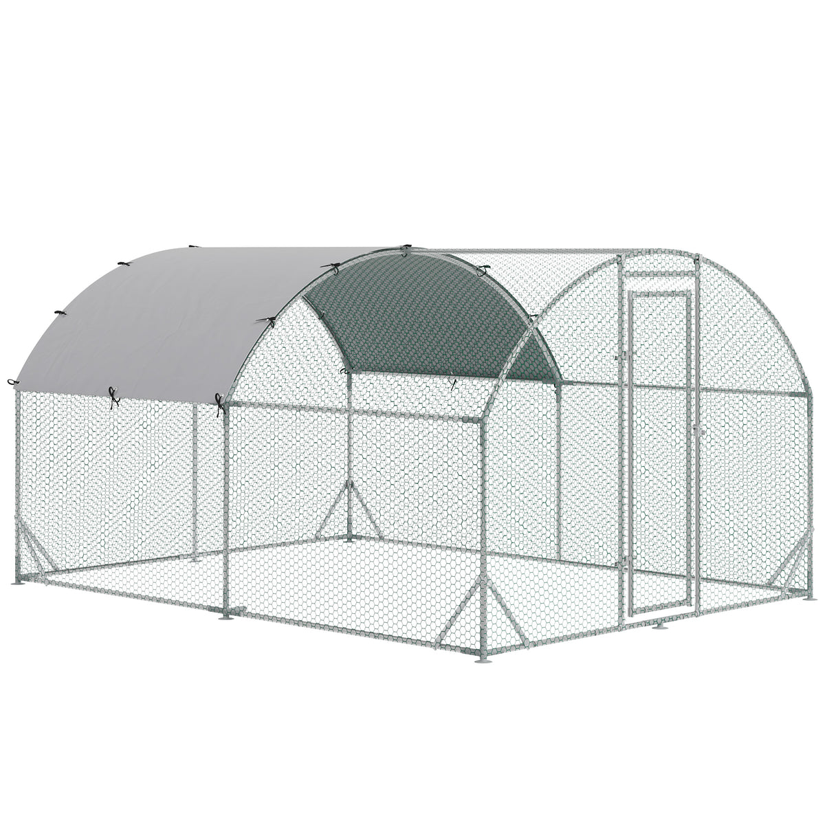 Walk-In Chicken Run with Domed Roof & Cover – 2.8 × 3.8 × 2m