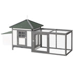 Wooden Chicken Coop with Nesting Box & Outdoor Run
