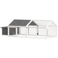 Wooden Chicken Coop with Nesting Box & Opening Roof – White