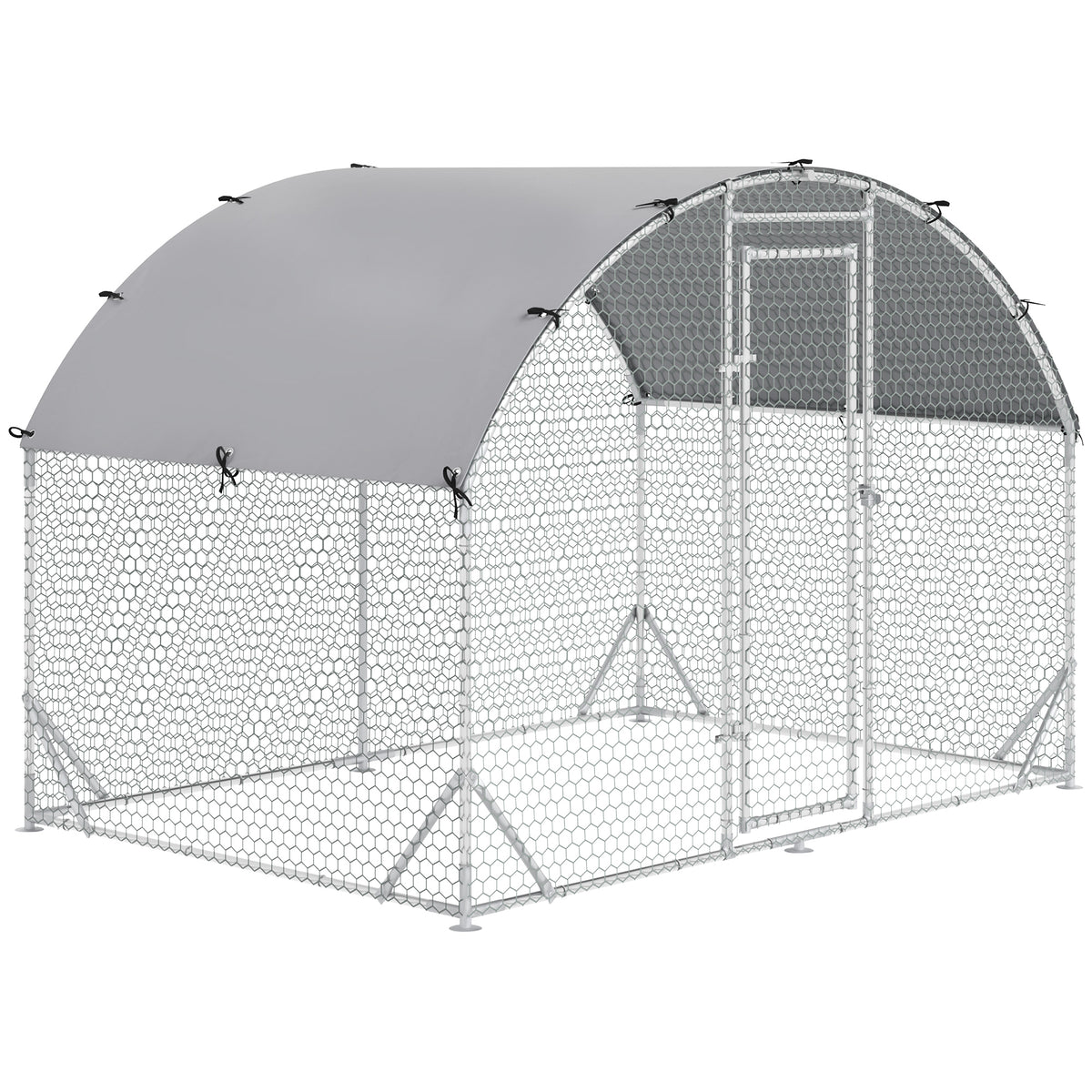 Walk-In Galvanised Chicken Run with Water-Resistant Cover – 2.8 × 1.9 × 2m