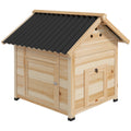 Wooden Duck House with Double Doors, Opening Roof & Removable Base – Natural
