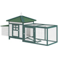 Wooden Chicken Coop & Run with Nesting Box – Green