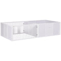 Seven-Panel Puppy Playpen with Three Doors & Two-Room Layout – White