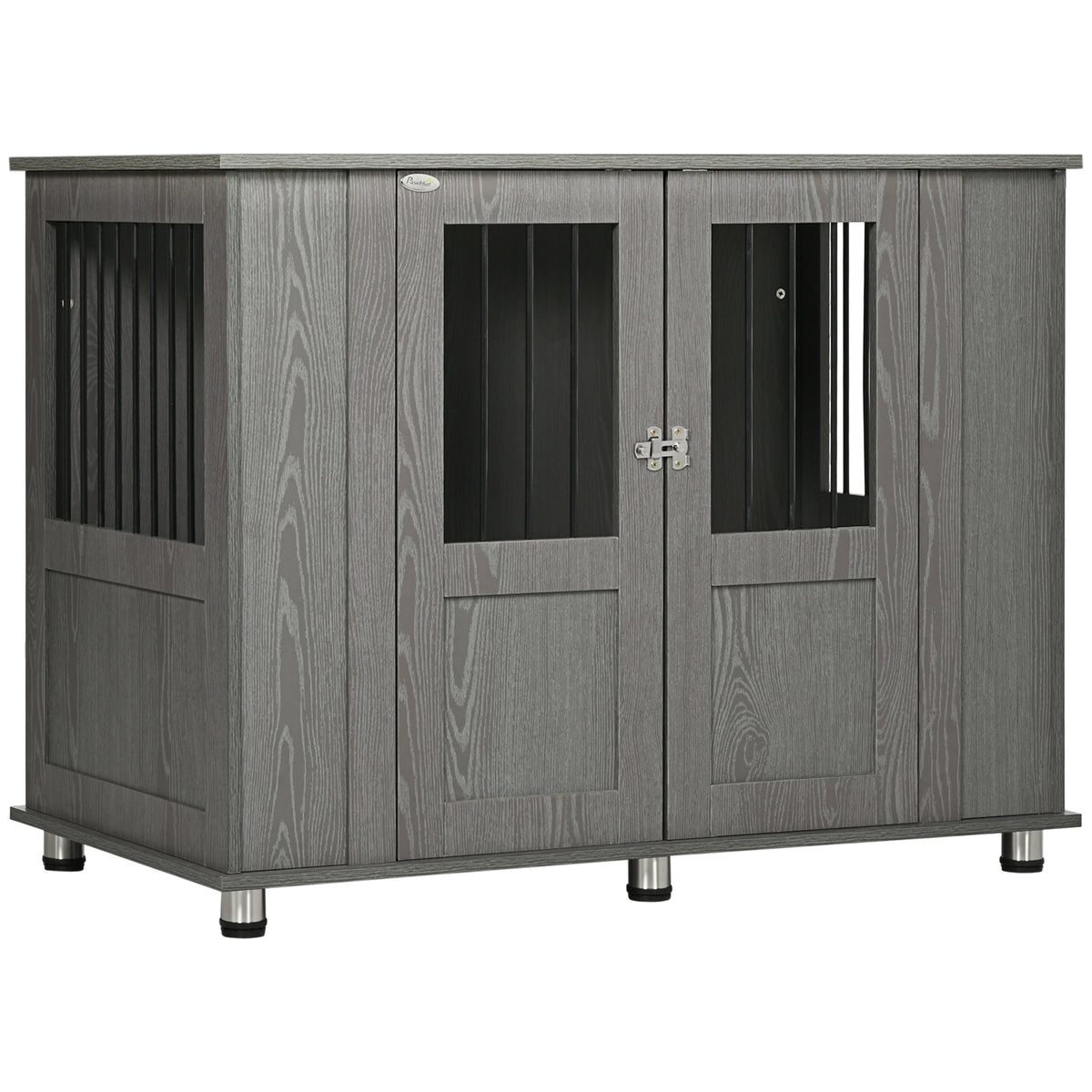 Dog Crate Table with Magnetic Door – Grey, 114cm