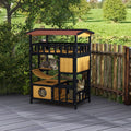 Four-Tier Outdoor Cat House with Bridge & Balcony