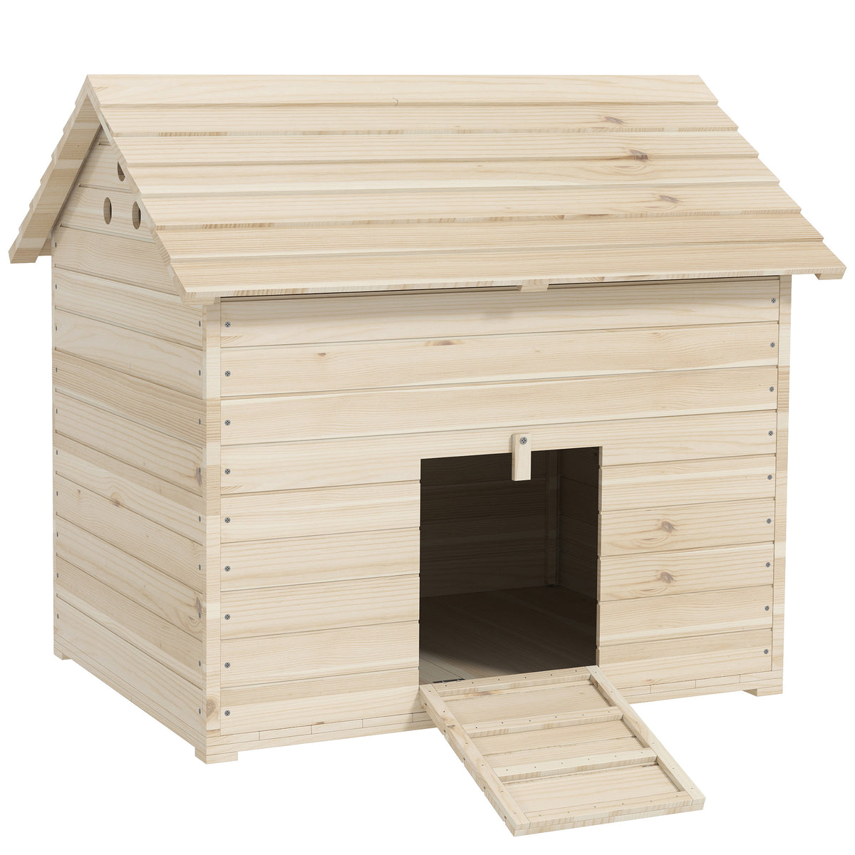 Wooden Duck House with Raised Feet & Opening Roof – Natural