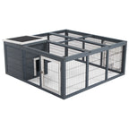 Rabbit Hutch with Opening Top – Grey, 123cm