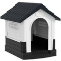 Plastic Dog Kennel with Windows – Grey, 64.5 × 57 × 66cm