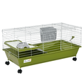 Wheeled Small Animal Cage with Platform & Ramp – Green, 89cm