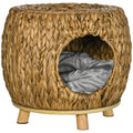Wicker Cat Bed Stool with Washable Cushion – 44 × 43 × 41cm
