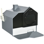 Hooded Cat Litter Box with Drawer, Scoop & Handle – Grey, 47 × 45 × 42cm
